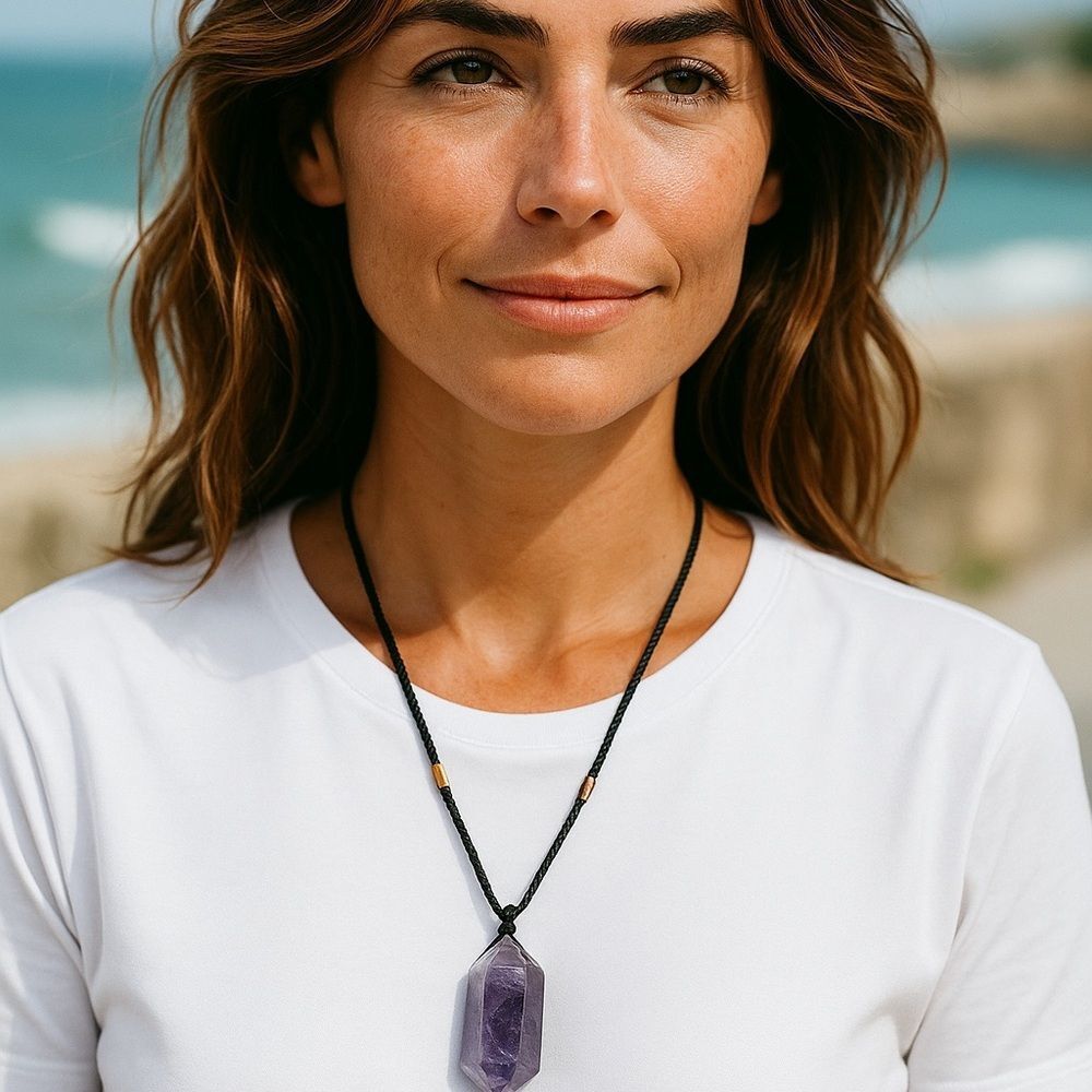 Amethyst Crystal Pendant‎ Necklace
